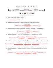 King academy name mole relationships in chemical reactions the quantitative relationship. 8 Additional Stoichiometry Practice Key Pdf Stoichiometry Practice Problems Molar Mass Mass A G U2194 Mole Ratio Moles A U2194 Molar Mass Moles B U2194 Course Hero
