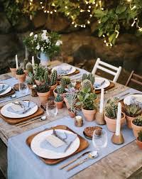 Cactus Succulent Table Centerpieces For A Party Wedding Table Settings Table Settings Wedding Floral Centerpieces