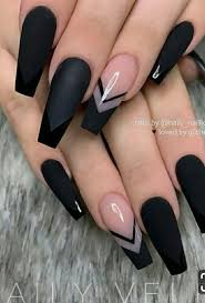 Coffin Acrylic Nails Black And Glitter The Most Beautiful Black Winter Nails Ideas Best Acrylic Nails Coffin Nails Long Pretty Acrylic Nails