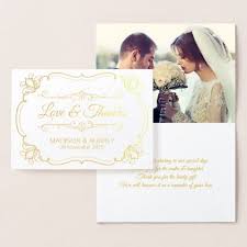 Love Thanks Elegant Wedding Thank You Your Photo Foil Card Zazzle Com Wedding Thank You Wedding Cards Wedding Thank You Cards