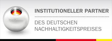 It does not meet the threshold of originality needed for copyright protection, and is therefore in the public domain. Logo Deutscher Nachhaltigkeitspreis Bundesregierung Nordjung Naturkosmetik