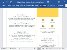 crisp & clean resume template for word