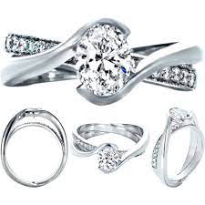 Oval Diamond Twisted Criss Cross Pave Engagement Ring And Interlocking Wedding Interlocking Wedding Rings Twisted Band Engagement Ring Engagement Rings Twisted