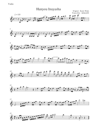 Sheet Music Inuyasha Hanyou Violin Does anyone have a good website for flute etudes? sheet music inuyasha hanyou violin