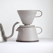 To Order Set Of Coffee Dripper Pour Overcoffee Jug Pottwo Etsy In 2020 Coffee Dripper Ceramics Pour Over Coffee Maker