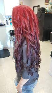 Reverse Ombre Red Black Long Hair Long Hair Styles Black Hair Ombre Hair
