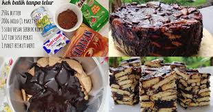 Ingredients 180 grams of biskut marrie are destroyed 100 grams of marrie biscuits. Kek Batik Tanpa Telur Hanya Kacau Gaul Je Tekstur Biskut Pun Tetap Ranggup Pa Ma