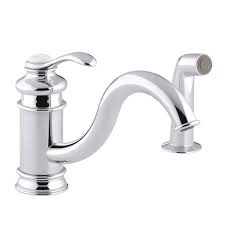 Spray stream is a large fan pattern. Kohler K 12176 Cp Fairfax Single Handle Kitchen Faucet With Matching Side Spray Chrome Faucetdepot Com