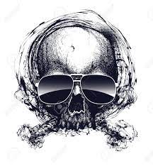 Sugar skull sunnies, halloween sunglasses, festival sunnies. Black And White Human Skull With Sunglasses Hand Drawn Vector Royalty Free Cliparts Vectors And Stock Illustration Image 56751208