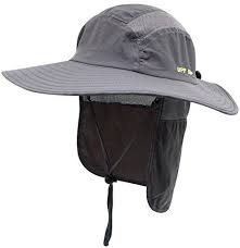 Home Prefer Mens Upf 50 Sun Protection Cap Wide Brim Fishing Hat With Neck Flap Fishing Hat Mens Sun Hats Hats For Men