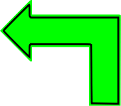 L Shaped Arrow Green Filled Left L Shape Arrow Sticker Sign