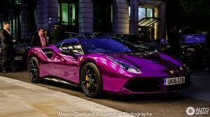 The first ferrari road car was the 125 s which was made in 1947 and featured a 1.5l v12 engine. Chrome Purple Ferrari 488 Gtb Spotted On The Streets Of London Autowise