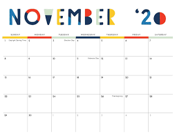 Free November 2020 Holidays Calendar In 2020 Holiday Printable Templates Holiday Calendar Holiday Printables