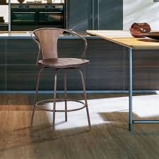 Great solution for kitchen island. 26 Payton Industrial Swivel Wood And Metal Barstool Black Armen Living Target