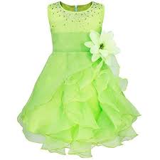 Tiaobu Baby Girls Cascading Organza Rhinestone Flower Bap Infant Flower Girl Dress