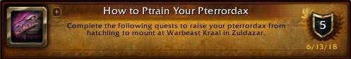 Maybe you would like to learn more about one of these? Raising Kua Fon Your Loyal Pterrordax Companion Guides Wowhead