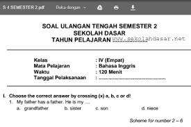 Check spelling or type a new query. Soal Uts Bahasa Inggris Kelas 4 Sd Mi Semester 2 Sekolahdasar Net
