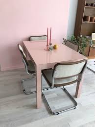 Vintage Pink Laminate Dining Table Contemporary Dining Furniture Dining Table Dining Furniture Makeover
