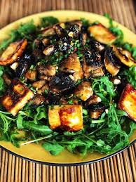 Roasted Mushroom And Halloumi Salad Halloumi Salad Roasted Mushrooms Halloumi