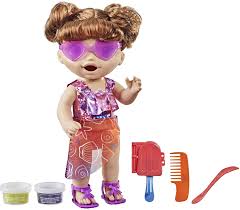 Amazon Com Baby Alive Sunshine Snacks Doll Eats And Poops Summer Themed Waterplay Baby Doll Ice Pop Mold Toy For Kids Ages 3 And Up Brown Hair Everything Else