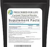 Prescribed For Life Activated Charcoal Powder, Coconut Shell Charcoal Ultra Fine Husk Food Grade Powder (8 oz)