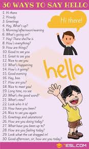 30 Ways To Say Hello In English Useful Hello Synonyms 7 E S L Conversational English Learn English Vocabulary English Language Teaching