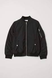 Padded Bomber Jacket Black Kids H M Us Padded Bomber Jacket Black Bomber Jacket Black Girl Fashion