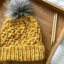 Knit Hat Pattern Fold Up Brim Hat Woman Knit Hat Pattern Etsy Knitted Hats Textured Hat Pattern Knit Beanie Pattern