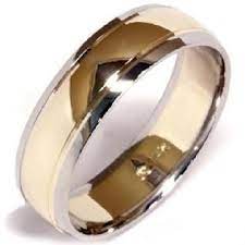 Simple 2 Tone Shiny Wedding Ring Bands Mens Wedding Rings Rings For Men