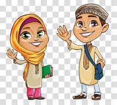 Man And Woman Quran Islam Muslim Kids Cartoon Transparent Background Png Clipart Cartoon Princess Cartoon Cartoons Png