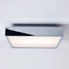 Charleston ceiling light, crystal glass listels, brushed nickel squared fixture by multiforme the modern style ceiling light charleston, from our progressive collection, is an extrem. Ip44 Square Chrome And Glass Bathroom Ceiling Light With Led Bulbs
