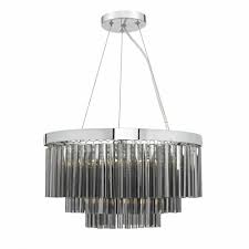 Giovana 5 Light Smoked Glass Chrome Ceiling Pendant Lightinglights Uk Light up your home with these classic or contemporary designs.