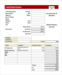 It includes details of travel services and automatically calculates totals. Free 11 Sample Travel Invoice Templates In Pdf Ms Word