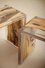 Encased Nesting Table Resin Furniture Decor Wood Furniture