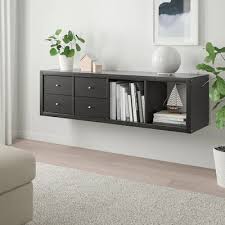 Kallax Shelf Unit With 2 Inserts Black Brown 16 1 2x57 7 8 Ikea Ikea Kallax Shelf Unit Kallax Shelf Unit Kallax Ikea