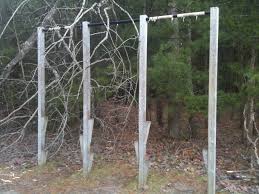 Pull up bars are 7' high and dip bars are 4' high. Canadian Forces Outdoor Pull Up Bars Mark S Gym
