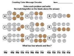 I use this with my special learners who benefit from the visuals of. Counting Money Using Mixed Coins Worksheet Math Message Decoder Teaching Resources