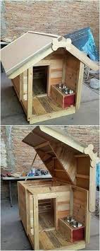 Lovely Pallet Dog Home Projects Pallet Dog House Dog House Diy Dog Houses