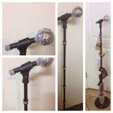 Microphone Prop To Hold Gift Cards For 21 Year Old Birthday Base Is An Old Lamp Stand Microphone Is From Styrofoam Ball Old Lamps Diy Microphone Microphone