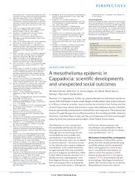 Check spelling or type a new query. Pdf A Mesothelioma Epidemic In Cappadocia Scientific Developments And Unexpected Social Outcomes