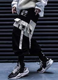 Japanese Streetwear Sweatpants Men Embroidery Steampunk Pants Etsy In 2021 Japanese Streetwear Street Wear Steampunk Pants