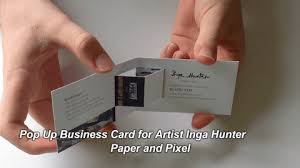 The best business card mockup which displays your designs in a mockup scene that effectively displays both the sides of your business card in the background to add a pop of color and loads of visual goodness. Pop Up Business Card For Artist Inga Hunter On Behance