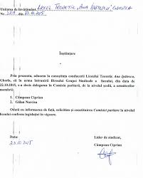 Instiintare Conducere Liceu A Ipatescu Sindicatul Din Invatamant Gherla
