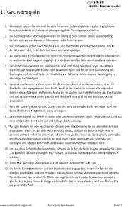 Sie können auch eigene scheine. Spielregeln Von Monopoly Pdf Kostenfreier Download