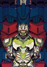 ultra magnus, the transformers (idw), transformers, highres, spoilers,  2boys, arms behind back, autobot, dual persona, expressionless, hyst  (hystericalrt), mecha, minimus ambus, multiple boys, red eyes, robot,  science fiction, straight-on - Image View - |