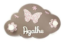 Porte Manteau Nuage Prenom Papillon Fleurs Et Libellules Chambre D Enfant De Bebe Par L Atelier Des Collines Chambre Enfant Boite De Naissance Nuage