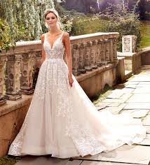 Lace V Neck Ball Gown Wedding Dress By Eve Of Milady Style 1629 Wedding Dresses Kleinfeld V Neck Wedding Dress Ball Gowns Wedding