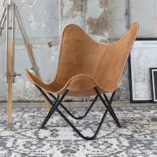It's also a great choice for those just starting out in their first apartment or, in the case of the folding variety, anyone looking for last minute seating. Butterfly Chair Camel Leather Suede Shipped Within 24 Hours Furnwise