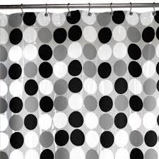 Black And White Polka Dot Shower Curtain Black White Gray Polka Dot Shower Curtain Compliment The Yellow Stripe Wallpaper Polka Dot Bathroom Black Curtains Designer Shower Curtains