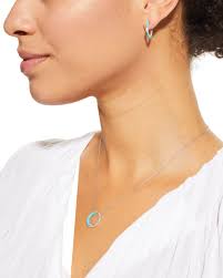 Frederic Sage White Gold Halo Bolt Marquis Half-Turquoise Half-Diamond  Necklace